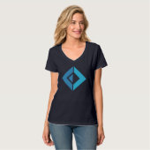 F# Software Foundation Logo V-Neck Women's T-Shirt (Voorkant volledig)