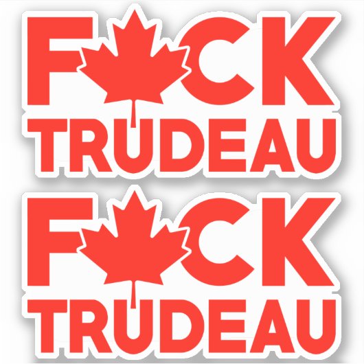 F Trudeau grappig Canadees vrijheidskonvooi voor v Sticker (Voorkant)