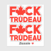 F Trudeau grappig Canadees vrijheidskonvooi voor v Sticker (Vel)