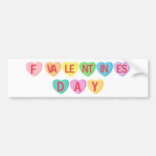 F VALENTIJNSDAG - Snoepjes harten banner Bumpersticker