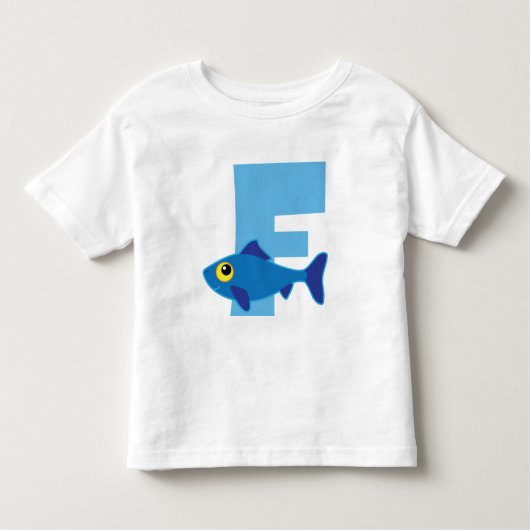 F Visblauw monogram Kinder Shirts (Voorkant)