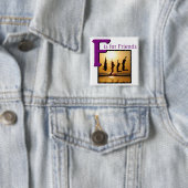 F voor vrienden vierkante button 5,1 cm (In situ)