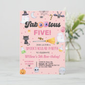 Fa-boo-lous Halloween fille invitation d'anniversa (Debout devant)