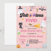 Fa-boo-lous verjaardagsuitnodiging voor meisjes EL Kaart (Voorkant / Achterkant)