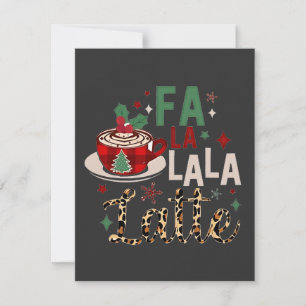 Fa Fa La La Latte Grappige Kerstman Kerst  Notitiekaartje