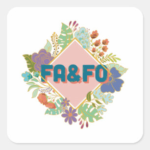 FA&FO - Klik hier en ontdek het Vierkante Sticker