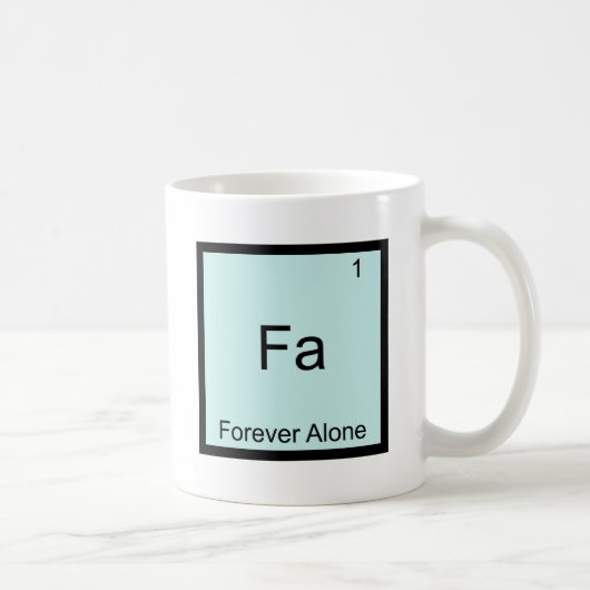 Fa - Forever Alone Funny Element Meme Chemistry Koffiemok (Rechts)