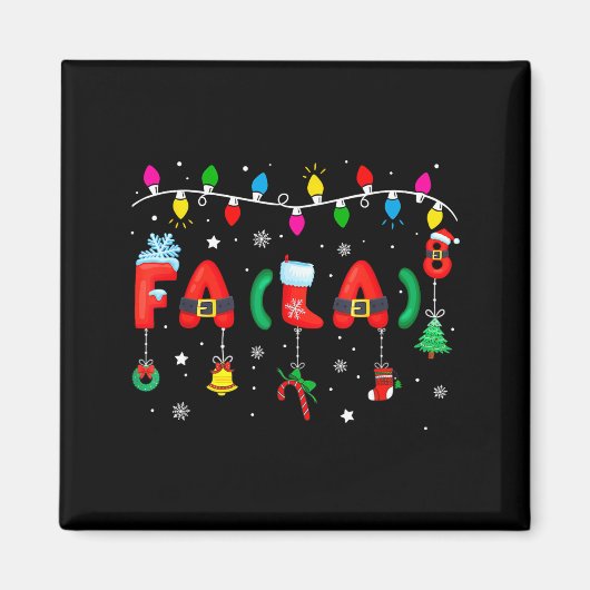 Fa (la) 8 Funny Christmas Lights Santa Fa La Math  Magneet (Voorkant)