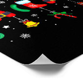 Fa (la) 8 Funny Christmas Lights Santa Fa La Math  Poster (Hoek)