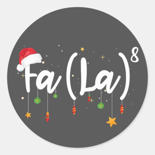 Fa (La)8 Funny kerstkerstkerstkerstkerstkerstkerst Ronde Sticker (Voorkant)