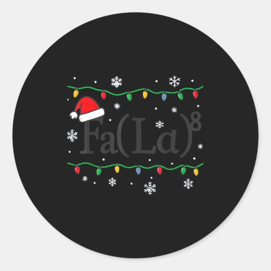 Fa (la) 8 Funny Math Teacher Christmas Ugly Sweate Ronde Sticker (Voorkant)