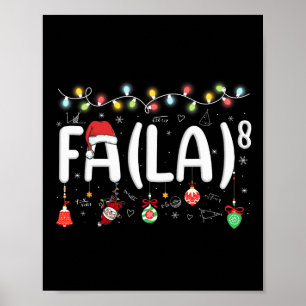 Fa (la)8 Grappige Kerstman Fa La Wiskunde Leraar Poster
