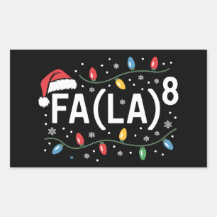 FA (LA)8 Grappige Kerstman Santa Fa La Wiskundeler Rechthoekige Sticker