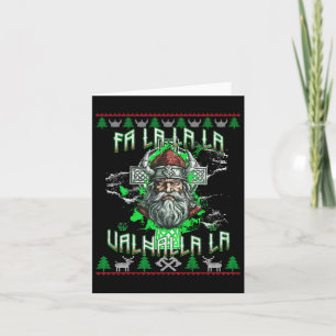 Fa La 8 Valhalla Santa Hat Viking Skull Kerstmis Kaart