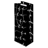 FA LA Black & White Calligraphy met kerstkarol Wijn Cadeautas (Achterkant Gekanteld)
