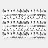 FA LA Black & White Chic Script-kerstkarol Inpakpapier Vel (Voorkant)