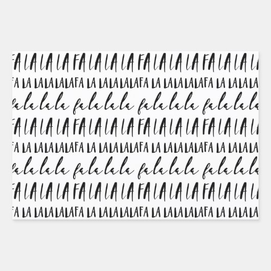 FA LA Black & White Chic Script-kerstkarol Inpakpapier Vel (Voorkant)