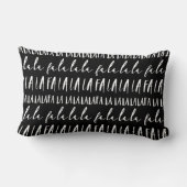 FA LA Black & White Typografisch kerstkarol Kussen (Achterkant)