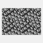 FA LA Bold Brush Letters Modern Zwart & Wit Inpakpapier Vel (Voorkant 2)