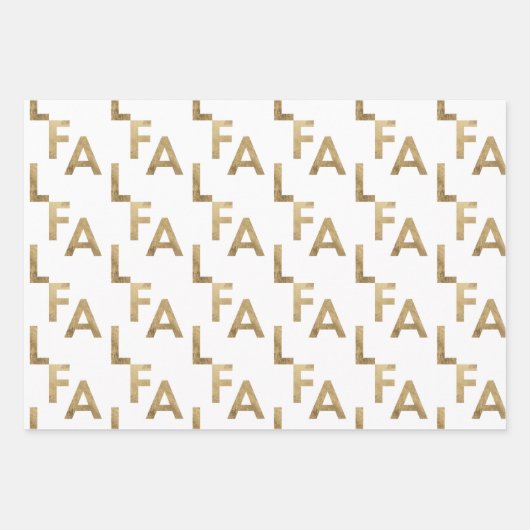 FA LA Bold Letters Modern Minimal Black & Gold Inpakpapier Vel (Voorkant)