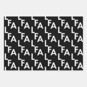 FA LA Bold Letters Modern Minimal Black & White Inpakpapier Vel (Voorkant 2)
