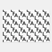 FA LA Bold Letters Modern Minimal Black & White Inpakpapier Vel (Voorkant)