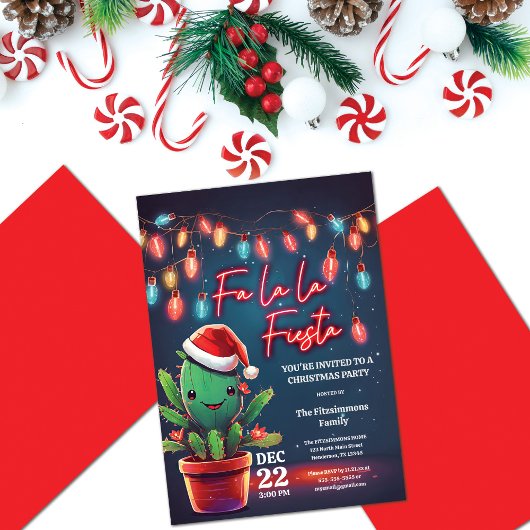Fa la Fiesta Cactus Kerstfeest Kaart