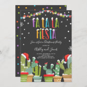 Fa La Fiesta Noël Fête Invitation Cactus (Devant / Derrière)