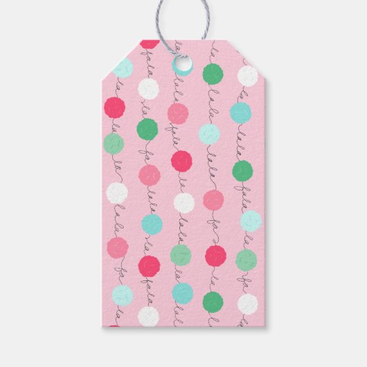Fa La Garland Cadeau Label (roze) Cadeaulabel (Voorkant)