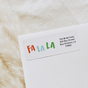 Fa La Holiday Return-adreslabels Etiket