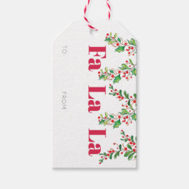 Fa La Holly Kerst cadeau Label Cadeaulabel