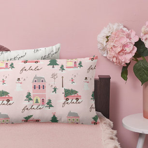 Fa La Home voor de Feestdagen Town & roze Retro va Kussen