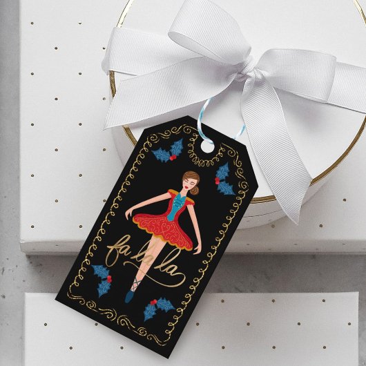 Fa La Kerstmis Nutcracker Ballet daner van en naar Cadeaulabel