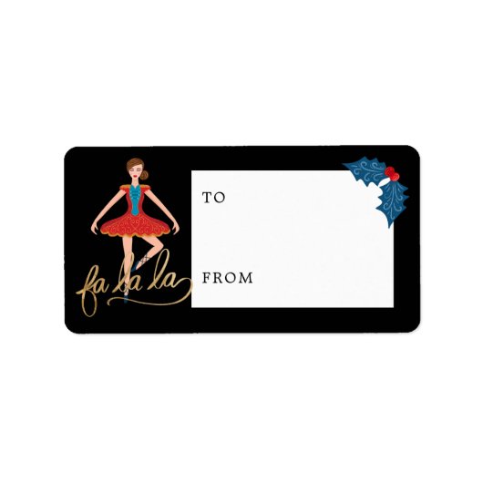 Fa La Kerstmis Nutcracker Ballet daner van en naar Etiket (Voorkant)