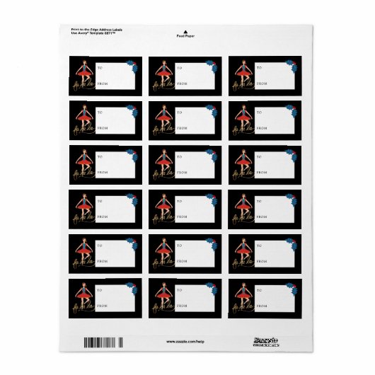 Fa La Kerstmis Nutcracker Ballet daner van en naar Etiket (Full Sheet)