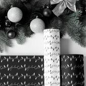 Fa La kerststring lampjes zwart wit en goud Inpakpapier Vel