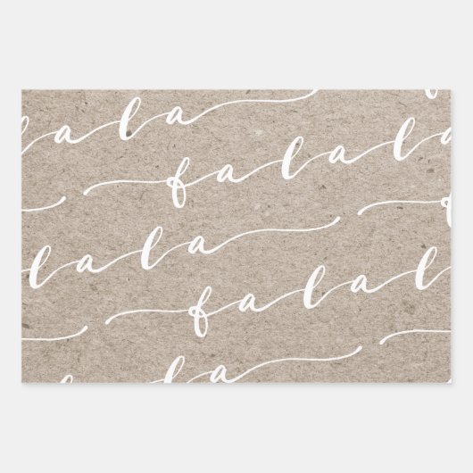 FA LA Kraft Papier & Noir Typographie Noël (Devant 2)