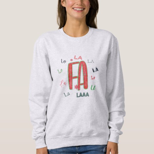 Fa La La Adorable Sweat - shirt à capuche de Noël (Devant)
