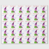 Fa La La Blauwogige Plum Pet Meisje Kerst Cadeaupapier (Vlak)