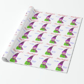 Fa La La Blauwogige Plum Pet Meisje Kerst Cadeaupapier (Uitgerold)