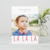 Fa La La Bold Berry Red Holiday Carte photo (Debout devant)