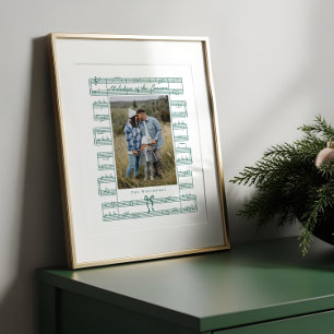 Fa La La Bow Bladmuziek Opmerking Familiefoto Poster
