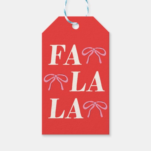 Fa La La Bow Gift Label Cadeaulabel (Voorkant)