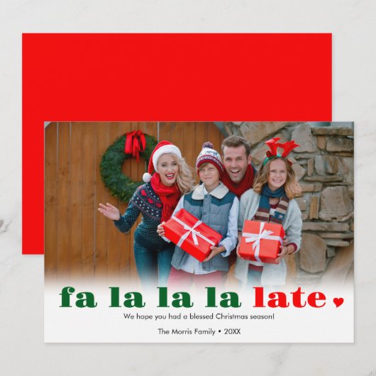 Fa la la carte de Noël en retard (Devant / Derrière)