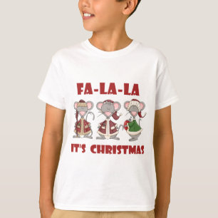 Fa La La Christmas Mice Feestdagen T-shirt