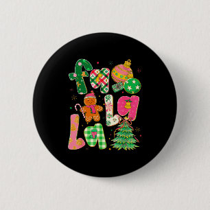 Fa La La Coquette Kerst Kruidkoek Boom Ronde Button 5,7 Cm