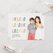 Fa La La | Couleurs pastel | Vacances 3 Cartes pho (Devant/Arrière en situation)