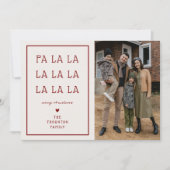 FA LA LA Eenvoudige Foto Kerstkaart (Voorkant)
