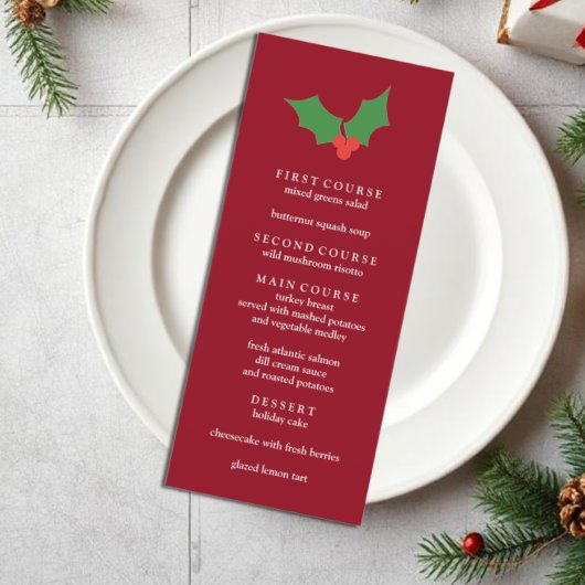 Fa la la feestelijke Holly Christmas Menu