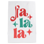 Fa La La - Feestelijke Vakantie Typografie Design Medium Cadeauzakje (Achterkant)